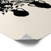 Boho bohemian floral sun moon ポスター (角)