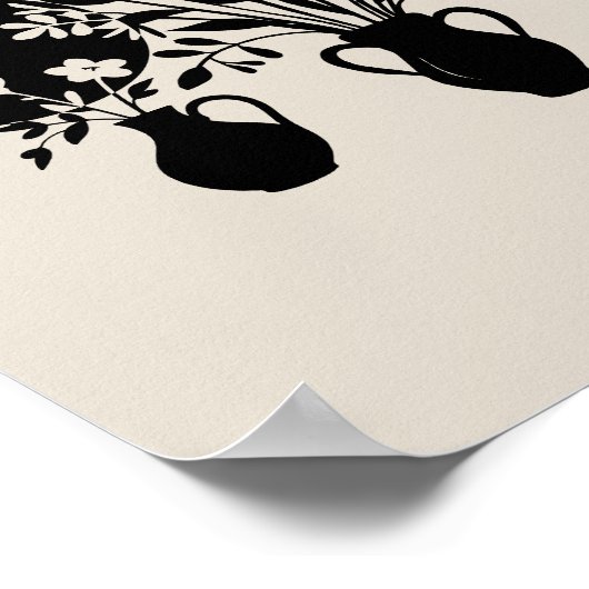 Boho bohemian floral sun moon ポスター (角)