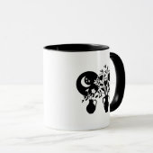 Boho bohemian floral sun moon マグカップ (正面右)