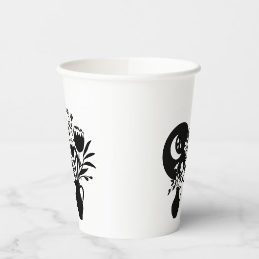 Boho bohemian floral sun moon 紙コップ (左)