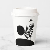 boho bohemian floral sun moon 紙コップ (裏面)