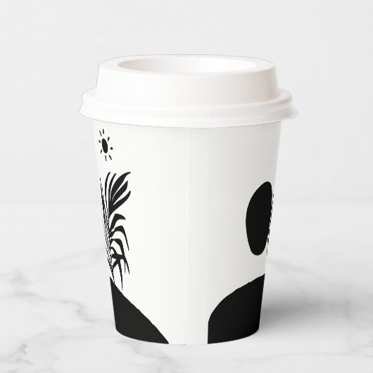 boho bohemian floral sun moon 紙コップ (右)