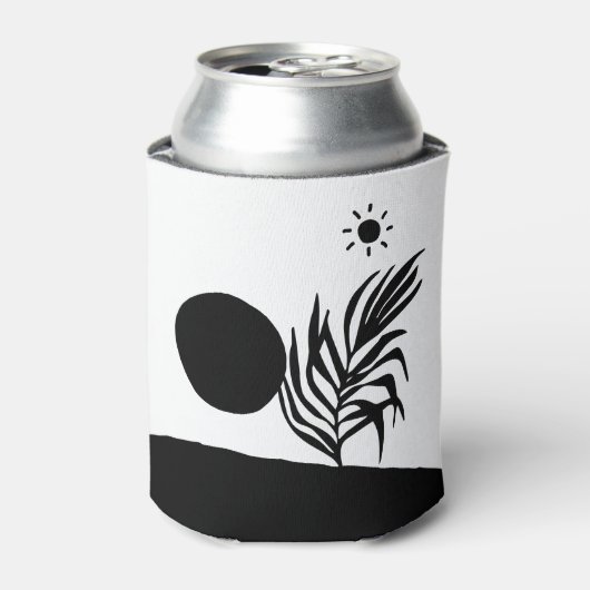 boho bohemian floral sun moon 缶クーラー (缶正面)