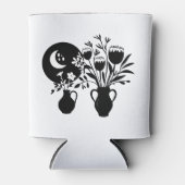 Boho bohemian floral sun moon 缶クーラー (正面)