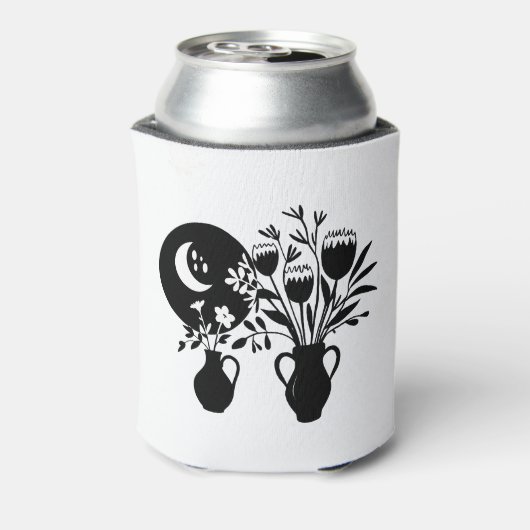 Boho bohemian floral sun moon 缶クーラー (缶裏面)