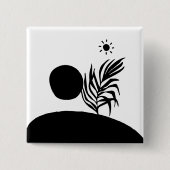 boho bohemian floral sun moon 缶バッジ (正面)