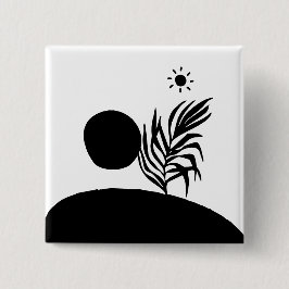 boho bohemian floral sun moon 缶バッジ