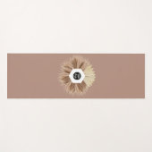 Boho Bohemian Pampas Grass Business素朴ロゴ ヨガマット (正面(横))