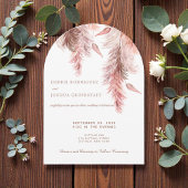 Boho Bohemian Pampass Wedding Invitation  招待状