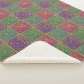Boho Bold Spiral Squares Sherpa Blanket シェルパブランケット (3/4)