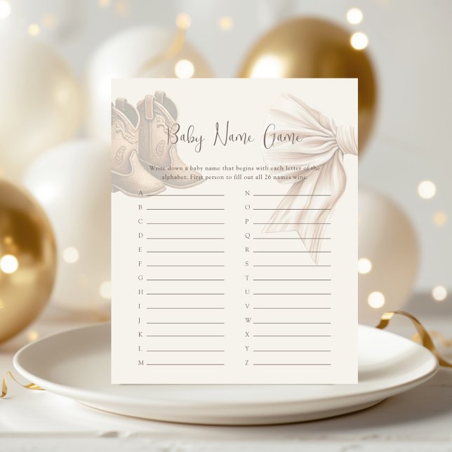 Boho BootsまたはBows Genderがベビー名ゲームを表示 (クリエイターアップロード済み)