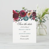 Boho Bordo Burgundy赤い花デートを保存 セーブザデート (スタンド正面)