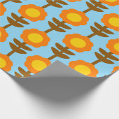 Boho Botanica Retro Floral Wrapping Paper ラッピングペーパー (角)