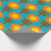 Boho Botanica Retro Floral Wrapping Paper ラッピングペーパー (角)