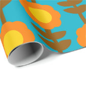 Boho Botanica Retro Floral Wrapping Paper ラッピングペーパー (ロールコーナー)