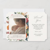 Boho Botanicalありがとうベビー誕生のお知らせ 招待状 (正面)