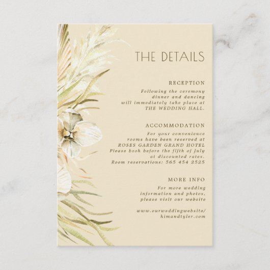 Boho botanicalの結婚ゲスト情報詳細 エンクロージャーカード (正面)