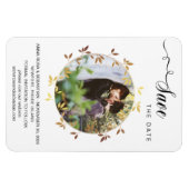 *~* Boho Botanicalの結婚PHOTO Save The Date マグネット (横)