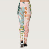 Boho Botanical Art:自然インスパイア抽象芸術 レギンス (裏面)