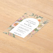 Boho Botanical Artist Sketch Garden Wedding アクリル招待状 (レイダウン)