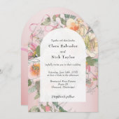 Boho Botanical Artist Sketch Garden Wedding 招待状 (正面/裏面)