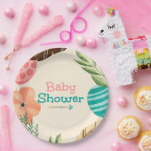 Boho Botanical Baby Shower ペーパープレート (パーティー)