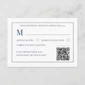 Boho Botanical Blue & White Wedding RSVP エンクロージャーカード (裏面)