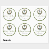 Boho Botanical Christmas Lantern Gift Sticker ラウンドシール (シート)