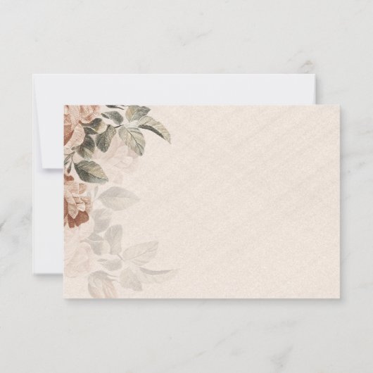 Boho Botanical Details Rustic Terracotta Thank You 出欠カード (裏面)