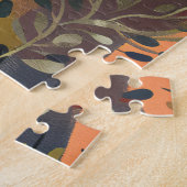 Boho Botanical Earthy Floral ジグソーパズル (側面)