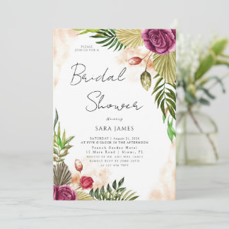 Boho-Botanical Elegance Bridal Shower Invitation 招待状