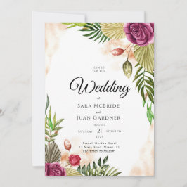 Boho Botanical Elegance Wedding Invitation 招待状