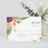 Boho Botanical Elegance Wedding RSVP Card (スタンド正面)