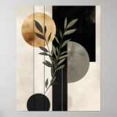 Boho Botanical Geometric Illustration ポスター (正面)