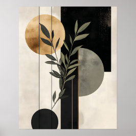 Boho Botanical Geometric Illustration ポスター