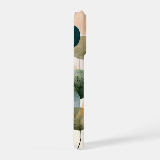 Boho Botanical Leaf Mid Century Abstract  iPhoneケース (右側面)