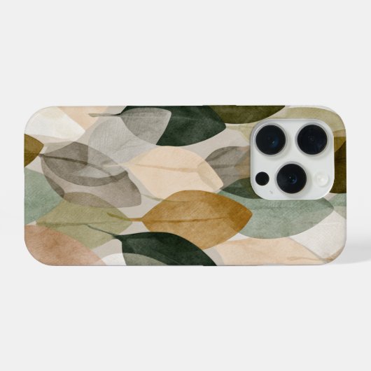 Boho Botanical Leaf Pattern Phone Case Neutral  iPhoneケース (裏面横)