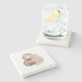 Boho Botanical Mid Century Neutral Home Decor ストーンコースター (横)