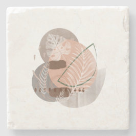 Boho Botanical Mid Century Neutral Home Decor ストーンコースター