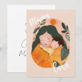 Boho Botanical Mother & Baby Shower Invitation 招待状 (正面/裏面)