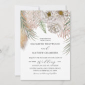 Boho Botanical Pampas Grass Wedding Invitation 招待状 (正面)