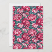 Boho Botanical Peonies Autumn Wedding  招待状 (裏面)