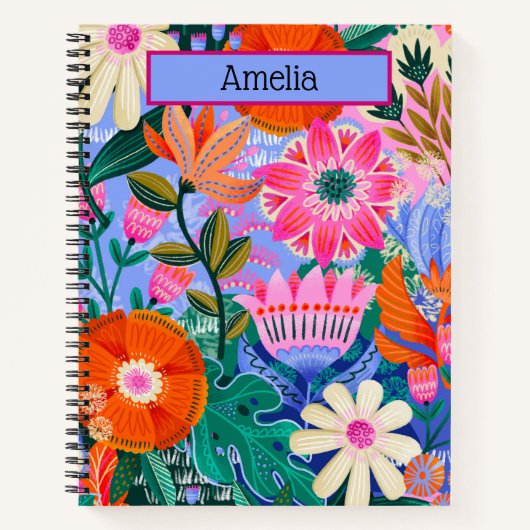 Boho Botanical personalized Spiral Notebook ノートブック (正面)