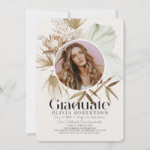 Boho Botanical Reviera写真自然卒業 招待状 (正面)