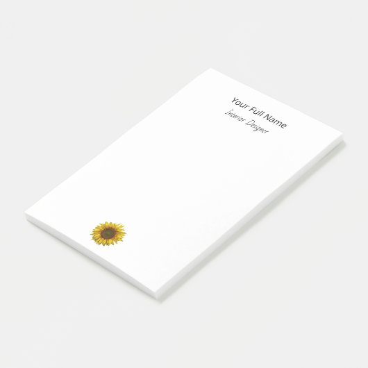 Boho Botanical Sunflower Interior Designer  ポストイット (アングル)