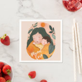 Boho Botanical Watercolor Motherhood スタンダードカクテルナプキン (インサイチュ)