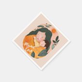 Boho Botanical Watercolor Motherhood スタンダードカクテルナプキン (角)
