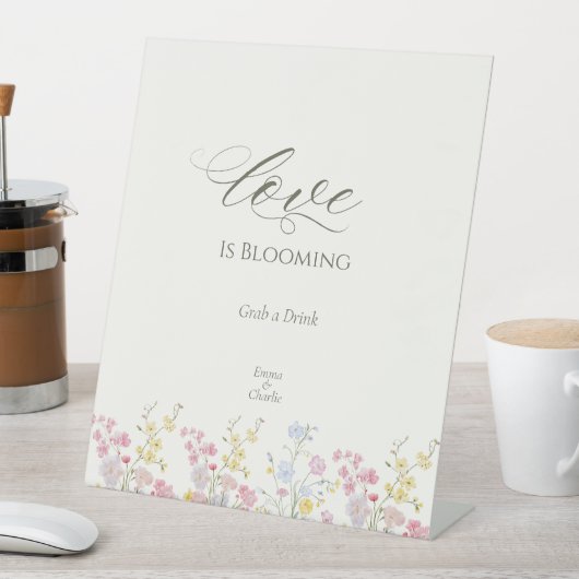 Boho Botanical Wildflower Wedding table top sign 台座サイン (インサイチュ)