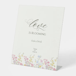 Boho Botanical Wildflower Wedding table top sign 台座サイン
