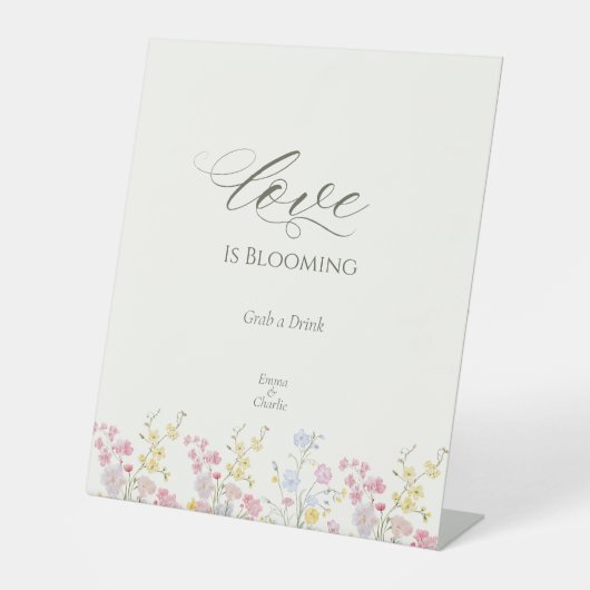 Boho Botanical Wildflower Wedding table top sign 台座サイン (正面)